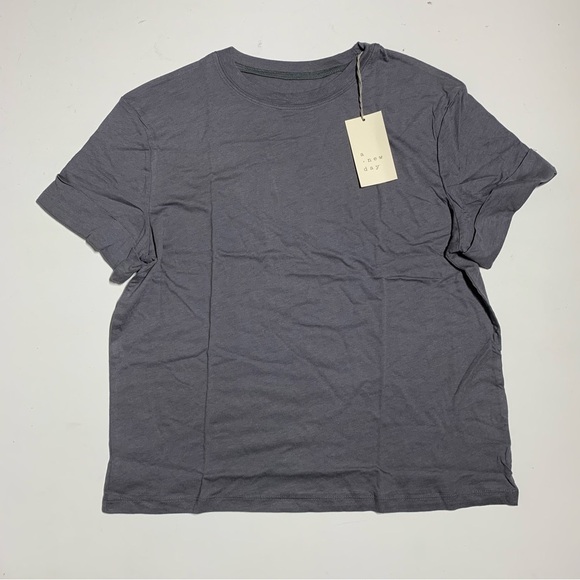 A New Day S super soft cotton modal blend folded sleeve crew neck tee shirt - Picture 2 of 7
